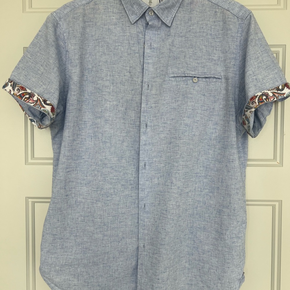 Denim & Flower Blue Casual Button Down Shirt